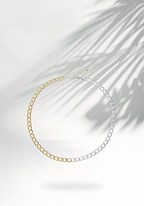 Link. two tone curb chain necklace (Product Display 9844) image - mobile.