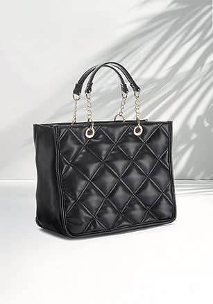 Quilted Tote Handbag product image (X67340.BK.1.B)