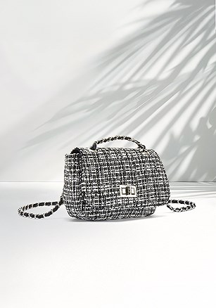 Tweed Crossbody Bag product image (X67342.BKWH.1.1B)